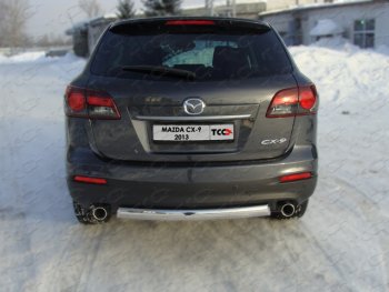 Защита задняя овальная 75х42 мм, ТСС Тюнинг Mazda CX-9 ( TB,  TC) (2012-2025) 2-ой рестайлинг, дорестайлинг