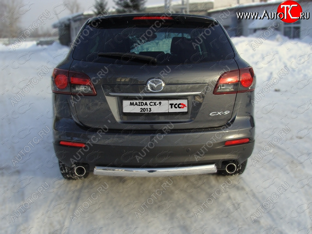 1 000 000 р. Защита задняя овальная 75х42 мм, ТСС Тюнинг  Mazda CX-9 ( TB,  TC) (2012-2025) 2-ой рестайлинг, дорестайлинг  с доставкой в г. Кемерово