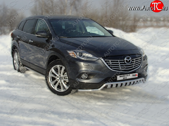 1 000 000 р. Защита переднего бампера нижняя с вставкой 42,4 мм ТСС Тюнинг  Mazda CX-9 ( TB,  TC) (2012-2025) 2-ой рестайлинг, дорестайлинг (нержавейка)  с доставкой в г. Кемерово