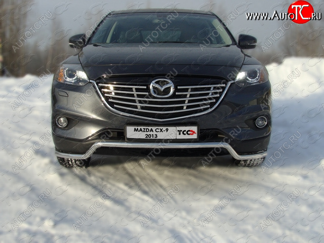 1 000 000 р. Защита переднего бампера нижняя d42,4 мм ТСС Тюнинг  Mazda CX-9  TB (2012-2015) 2-ой рестайлинг (нержавейка)  с доставкой в г. Кемерово