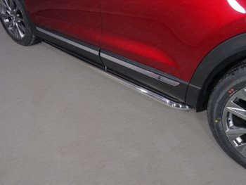 Пороги с площадкой 60,3 мм ТСС Тюнинг Mazda CX-9  TB (2012-2015) 2-ой рестайлинг