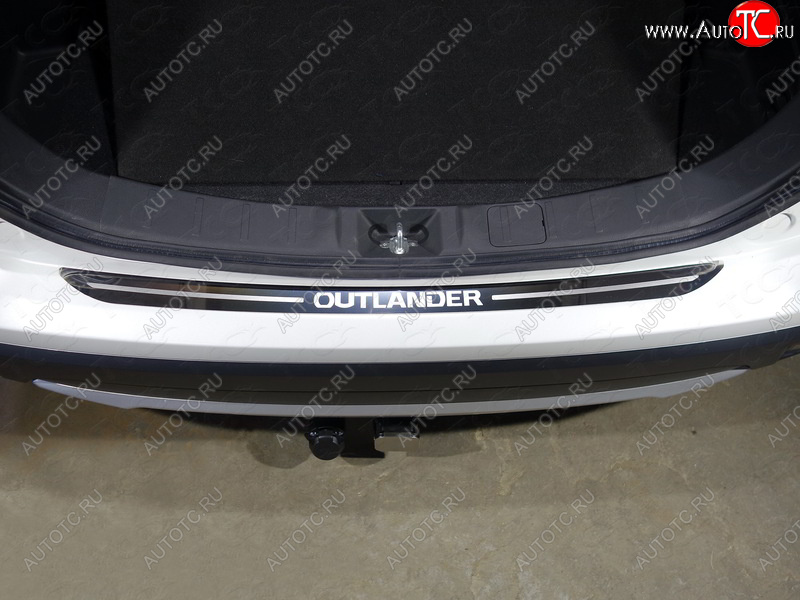 1 000 000 р. Накладка на задний бампер ТСС Тюнинг  Mitsubishi Outlander  GF (2015-2018) 2-ой рестайлинг (лист зеркальный надпись OUTLANDER)  с доставкой в г. Кемерово