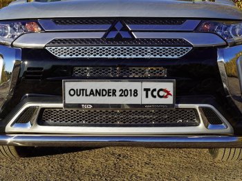 Вставка переднего бампера ТСС Тюнинг Mitsubishi Outlander  GF (2018-2022) 3-ий рестайлинг (лист)