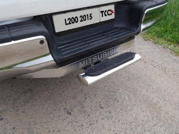  ТСС Тюнинг MITSUBISHIL200 2015-2018 - Задняя подножка овальная 120х60 мм (под фаркоп)  mitl2001526