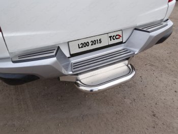  ТСС Тюнинг MITSUBISHIL200 2015-2018 - Задняя подножка (нерж. лист) 60,3 мм (под фаркоп)  mitl2001531