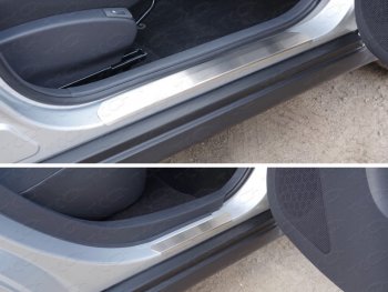 Накладки на пороги ТСС Тюнинг Nissan Almera G15 седан (2012-2019) (Лист шлифованный)