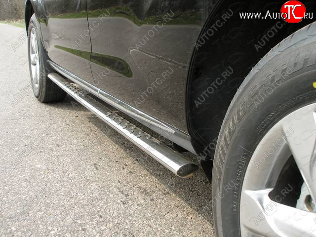 1 000 000 р. Пороги овальные с проступью 75х42 мм ТСС Тюнинг  Nissan Murano  2 Z51 (2010-2016) рестайлинг (серые)  с доставкой в г. Кемерово