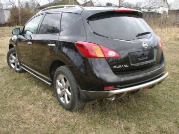 Защита задняя (центральная, нержавейка d60,3*42,4 мм) ТСС Тюнинг Nissan Murano  2 Z51 (2010-2016) рестайлинг (центральная)