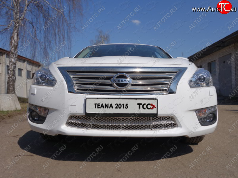 2 999 р. Решетка радиатора (лист) ТСС Тюнинг  Nissan Teana  3 L33 (2014-2020) дорестайлинг (нержавеющая сталь)  с доставкой в г. Кемерово