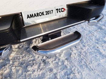  ТСС Тюнинг VOLKSWAGENAmarok 2016- - Задняя подножка (нерж. лист) 60,3 мм (под фаркоп)  vwamar1756