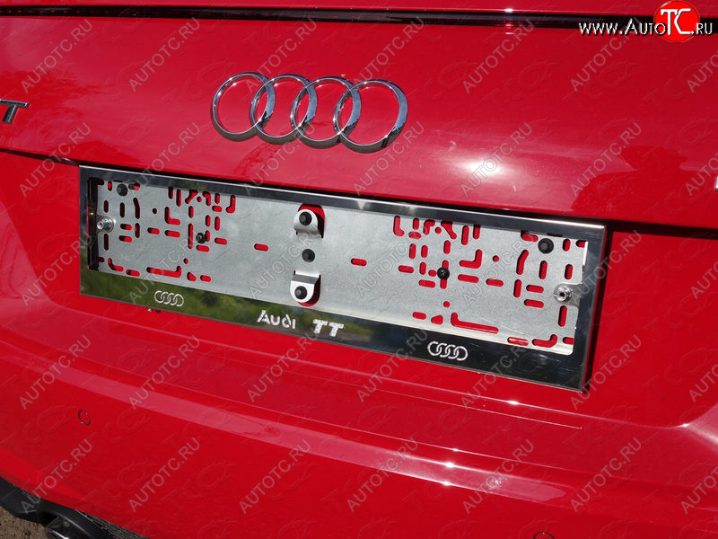 5 999 р. Рамка гос. номера ТСС Тюнинг  Audi TT  8S (2014-2019) купе (нержавейка)  с доставкой в г. Кемерово