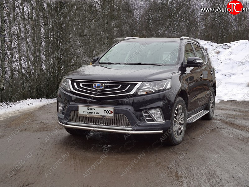 4 999 р. Рамка гос. номера ТСС Тюнинг Geely Emgrand X7 2-ой рестайлинг (2019-2021) (нержавейка)  с доставкой в г. Кемерово