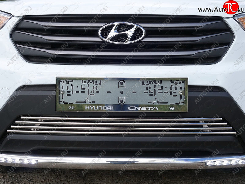 5 999 р. Рамка гос. номера ТСС Тюнинг Hyundai Creta GS дорестайлинг (2015-2019) (нержавейка)  с доставкой в г. Кемерово