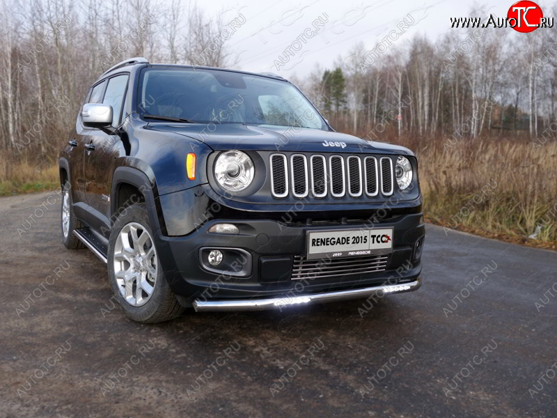5 999 р. Рамка гос. номера ТСС Тюнинг Jeep Renegade дорестайлинг (2014-2018) (нержавейка)  с доставкой в г. Кемерово