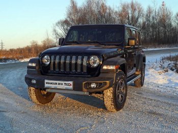 Рамка гос. номера (5 дв.) ТСС Тюнинг Jeep Wrangler  JL (2018-2024) 3 дв. дорестайлинг (нержавейка)