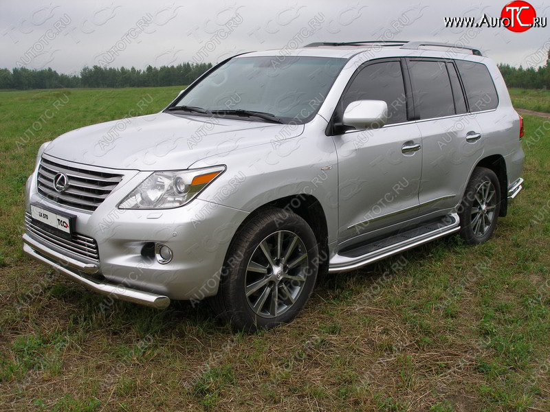 1 000 000 р. Защита порогов алюминий 42,4 мм, ТСС Тюнинг Lexus LX570 J200 дорестайлинг (2007-2012)  с доставкой в г. Кемерово