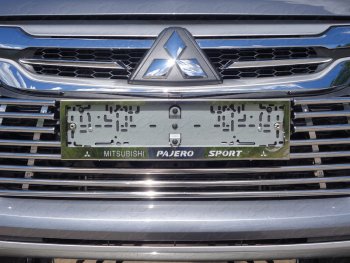 Рамка гос. номера ТСС Тюнинг Mitsubishi Pajero Sport  QE (2015-2021) дорестайлинг (нержавейка)