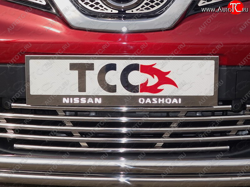 5 999 р. Рамка гос. номера ТСС Тюнинг Nissan Qashqai 2 J11 дорестайлинг (2013-2019) (нержавейка)  с доставкой в г. Кемерово