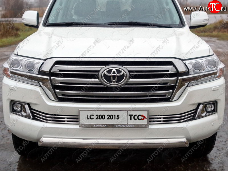 5 999 р. Рамка гос. номера ТСС Тюнинг  Toyota Land Cruiser  200 (2015-2021) 2-ой рестайлинг (нержавейка)  с доставкой в г. Кемерово