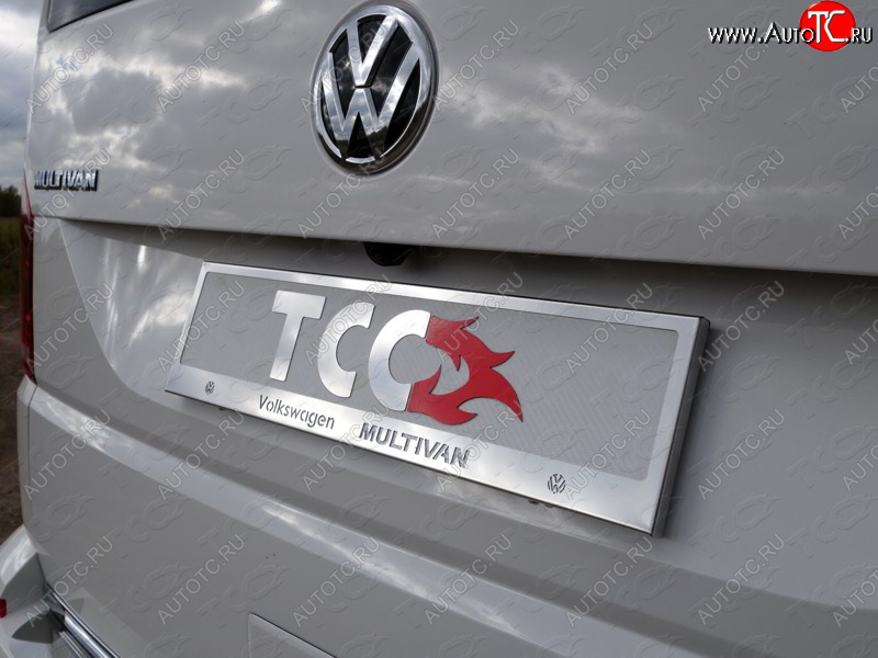 5 999 р. Рамка гос. номера ТСС Тюнинг Volkswagen Multivan T6 дорестайлинг (2016-2019) (нержавейка)  с доставкой в г. Кемерово