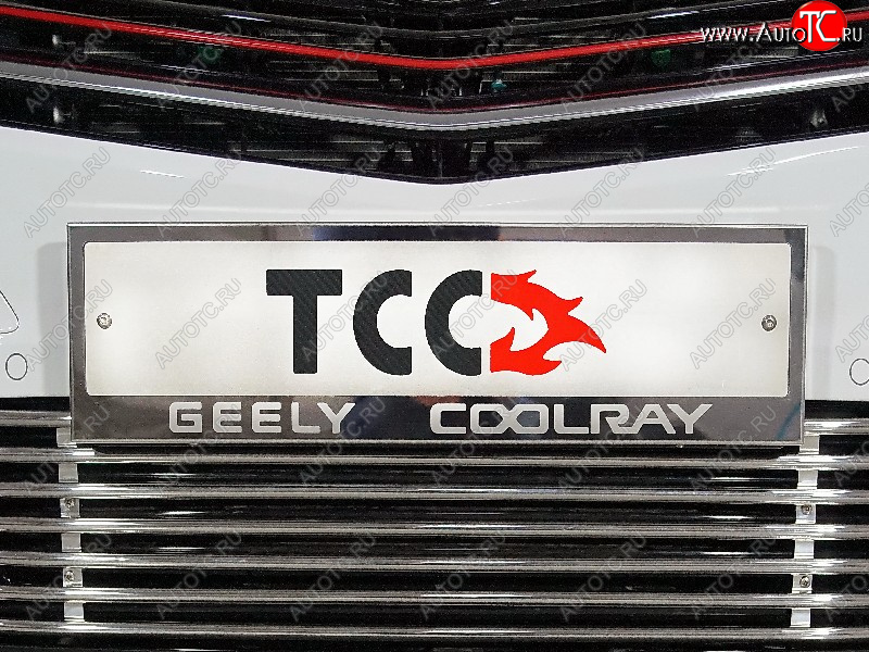 4 999 р. Рамка гос. номера ТСС Тюнинг Geely Coolray SX11 дорестайлинг (2018-2023) (нержавейка)  с доставкой в г. Кемерово