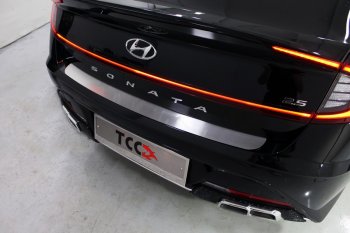Накладка на задний бампер ТСС Тюнинг Hyundai Sonata  DN8 (2019-2022) (Лист шлифованный)