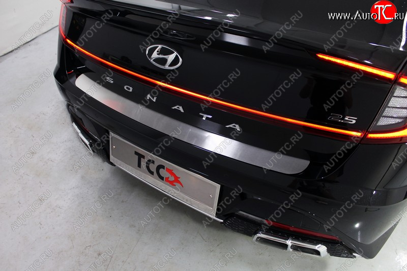 2 059 р. Накладка на задний бампер ТСС Тюнинг  Hyundai Sonata  DN8 (2019-2022) (Лист шлифованный)  с доставкой в г. Кемерово