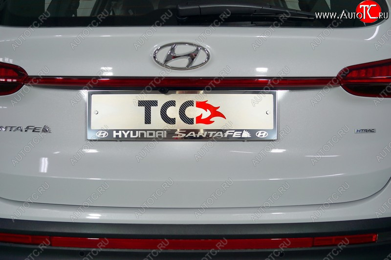 4 999 р. Рамка гос. номера ТСС Тюнинг  Hyundai Santa Fe  TM (2020-2022) рестайлинг (нержавейка)  с доставкой в г. Кемерово
