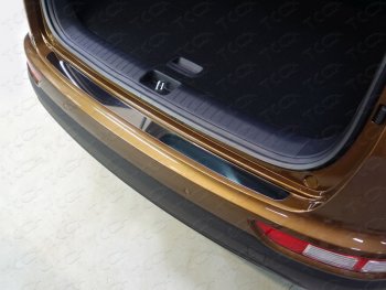 Накладка на задний бампер ТСС Тюнинг  KIA Sportage  4 QL (2016-2018) дорестайлинг (Лист зеркальный)