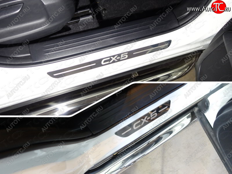 1 000 000 р. Накладки на пороги ТСС Тюнинг  Mazda CX-5  KF (2016-2025) (лист зеркальный надпись CX-5)  с доставкой в г. Кемерово