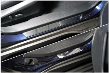 Накладки на пластиковые пороги ТСС Тюнинг Subaru Outback  BT (2019-2025) универсал (Лист зеркальный)