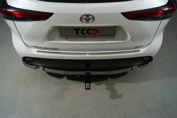 Закладка на задний бампер ТСС Тюнинг Toyota Highlander  XU70 (2020-2025) (Лист зеркальный)