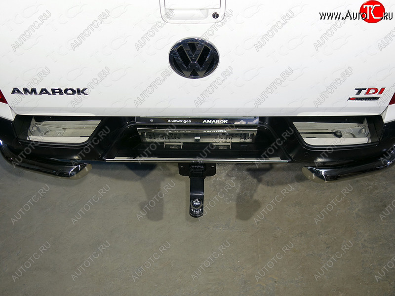 1 000 000 р. Накладки на задний бампер, ТСС Тюнинг Volkswagen Amarok рестайлинг (2016-2022) (лист зеркальный)  с доставкой в г. Кемерово