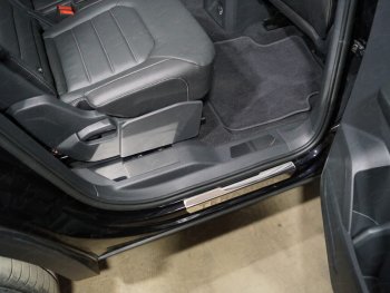 Накладки на пластиковые пороги задние ТСС Тюнинг Volkswagen Teramont  CA1 (2016-2020) дорестайлинг (лист зеркальный)