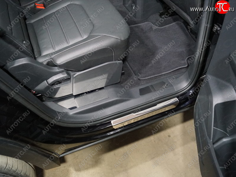 1 000 000 р. Накладки на пластиковые пороги задние ТСС Тюнинг  Volkswagen Teramont  CA1 (2016-2020) дорестайлинг (лист зеркальный)  с доставкой в г. Кемерово