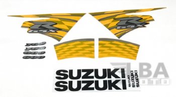Комплект наклеек на пластик для мотоцикла Suzuki GSX-R600750 11-16 Желто-Черный  пм-00017744
