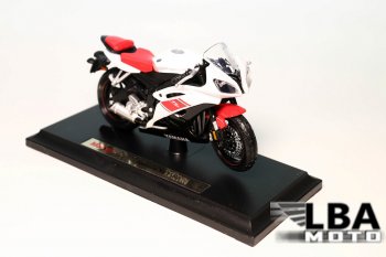 Модель мотоцикла Yamaha YZF-R6 Бело-Красного цвета масштаб 118  пм-00002246