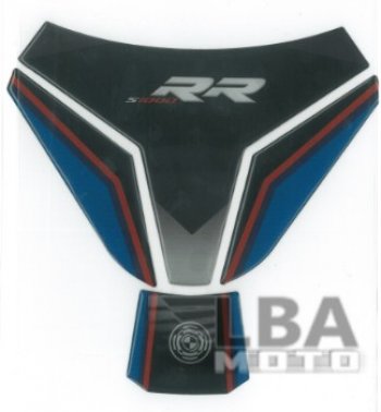 Наклейка на бак для мотоцикла BMW S1000RR Черно-Синяя Широкая  пм-00017083