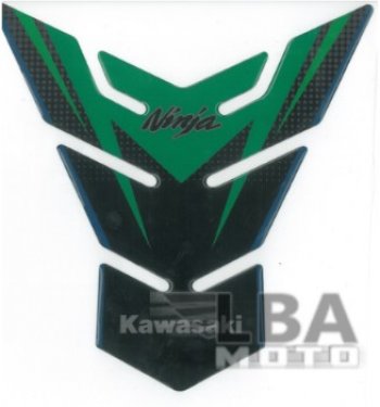 Наклейка на бак для мотоцикла Kawasaki Ninja Зелено-Черная  пм-00017094