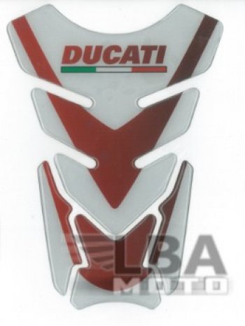 Наклейка на бак для мотоцикла Ducati Бело-Красная  пм-00017097