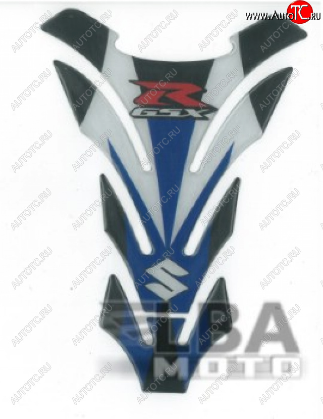 1 549 р. Наклейка на бак для мотоцикла Suzuki GSX-R Бело-Сине-Черная  пм-00017103  с доставкой в г. Кемерово