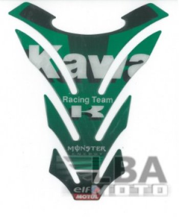 Наклейка на бак для мотоцикла Kawasaki Racing Зеленая  пм-00017106