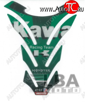1 549 р. Наклейка на бак для мотоцикла Kawasaki Racing Зеленая  пм-00017106  с доставкой в г. Кемерово