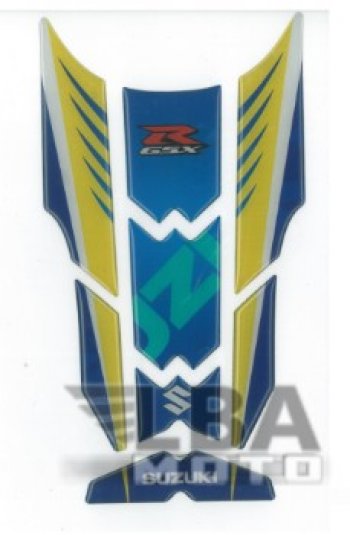 Наклейка на бак для мотоцикла Suzuki GSX-R Сине-Желтая  пм-00017107