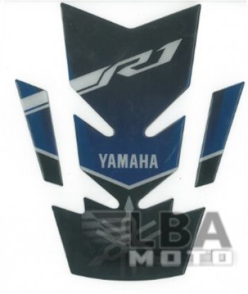 Наклейка на бак для мотоцикла Yamaha YZF-R1 Сине-Черная  пм-00017116