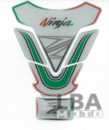 Наклейка на бак для мотоцикла Kawasaki Ninja Z Бело-Зеленая  пм-00017121