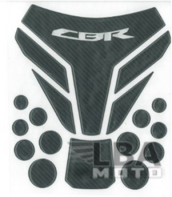 Наклейка на бак для мотоцикла Honda CBR Карбон Черная 3  пм-00017148