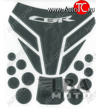 1 549 р. Наклейка на бак для мотоцикла Honda CBR Карбон Черная 3  пм-00017148  с доставкой в г. Кемерово