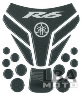 Наклейка на бак для мотоцикла Yamaha YZF-R6 Под Карбон 2  пм-00017151