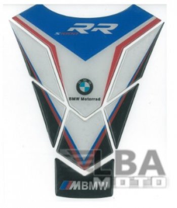 Наклейка на бак для мотоцикла BMW S1000RR Сине-Бело-Черная  пм-00017159
